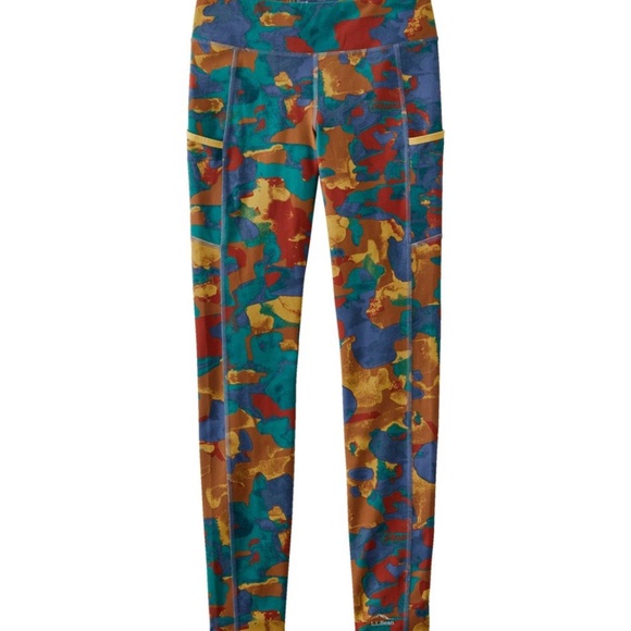 LL Bean Boundless Performance Pocket Tights, Mid-Rise Print NWT - Picture 3 of 7